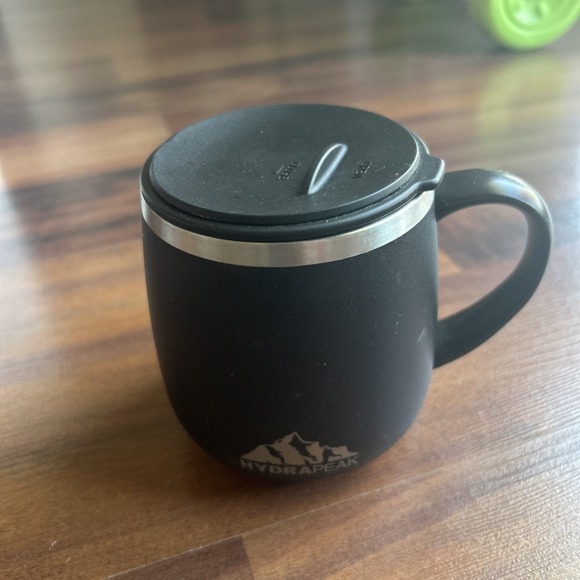 14oz Hydrapeak Black Stainless Steel Mug Cup With Lid - Picture 1 of 5